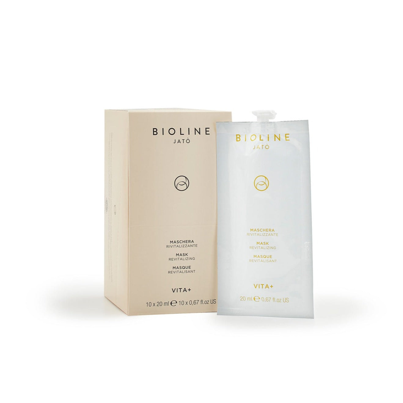 Från Bioline Jató, Vita+. Närande mask med återställande och vitaliserande egenskaper för oljelös, torr och devitaliserad hud. Återställer hudens näring och elasticitet.